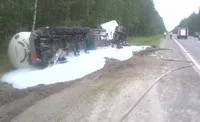 В Житковичском районе опрокинулся грузовик со сжиженным газом
